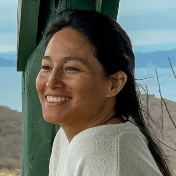 Allyson Alemán at a lookout on the coast of Manabí