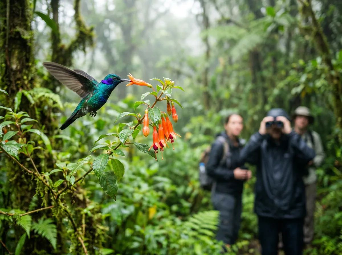 A hummingbird in the Mindo cloud forest