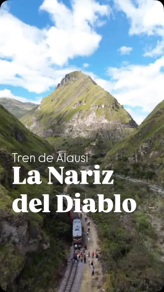 Reel cover: the Alausí train below the Nariz del Diablo mountain