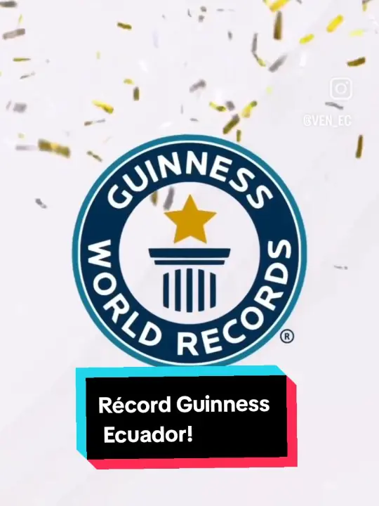 Video cover: the Guinness World Records logo with confetti, Récord Guinness Ecuador